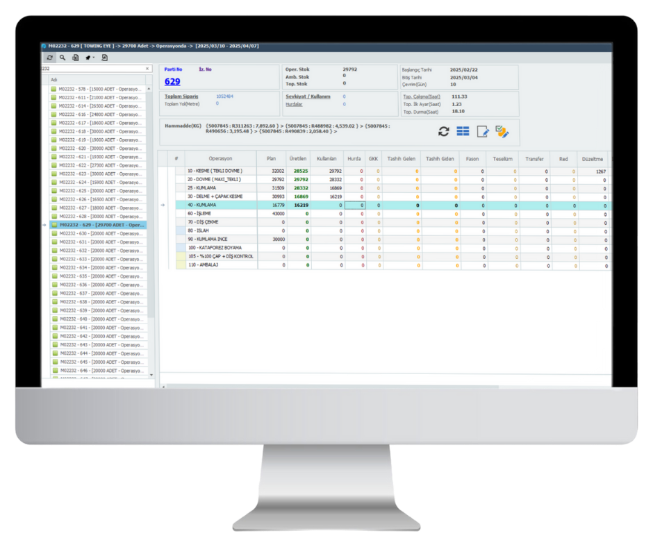 izRP ERP İş Emirleri ve Üretim Takip Sistemi